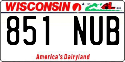 WI license plate 851NUB