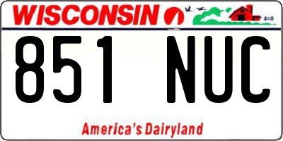 WI license plate 851NUC