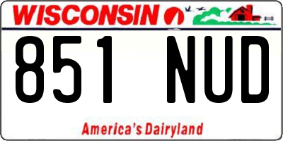 WI license plate 851NUD