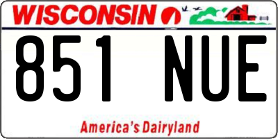 WI license plate 851NUE