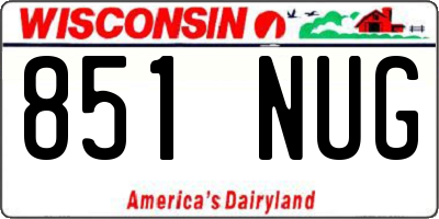 WI license plate 851NUG