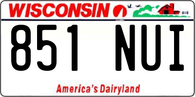 WI license plate 851NUI