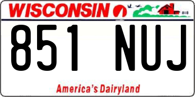 WI license plate 851NUJ