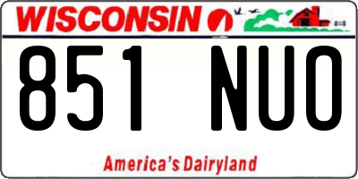 WI license plate 851NUO