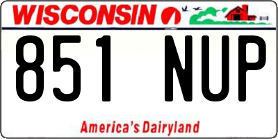 WI license plate 851NUP