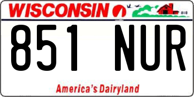 WI license plate 851NUR