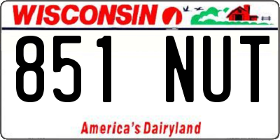 WI license plate 851NUT
