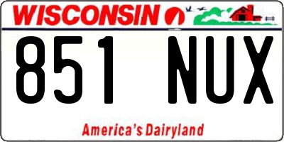 WI license plate 851NUX