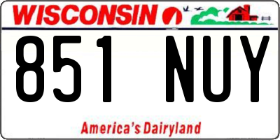 WI license plate 851NUY