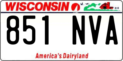 WI license plate 851NVA