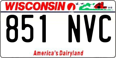 WI license plate 851NVC