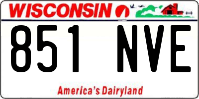 WI license plate 851NVE