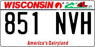 WI license plate 851NVH