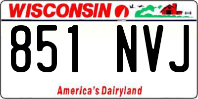WI license plate 851NVJ