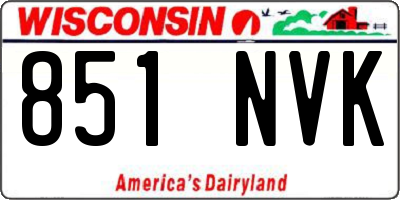 WI license plate 851NVK