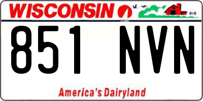WI license plate 851NVN