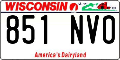 WI license plate 851NVO