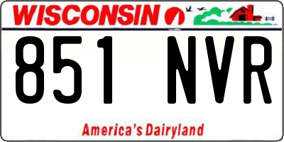 WI license plate 851NVR