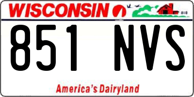 WI license plate 851NVS