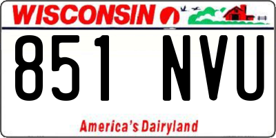 WI license plate 851NVU