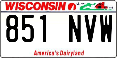 WI license plate 851NVW