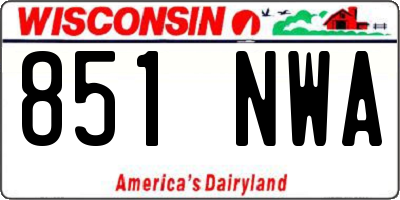 WI license plate 851NWA