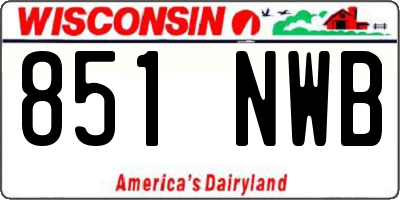 WI license plate 851NWB