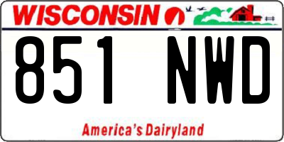 WI license plate 851NWD