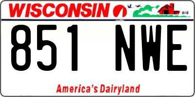 WI license plate 851NWE