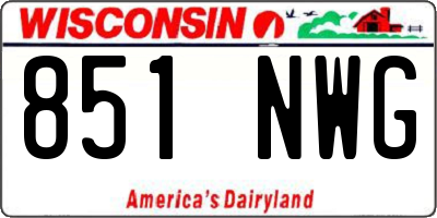 WI license plate 851NWG