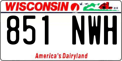 WI license plate 851NWH