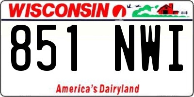 WI license plate 851NWI