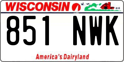 WI license plate 851NWK