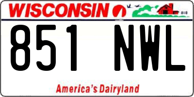 WI license plate 851NWL