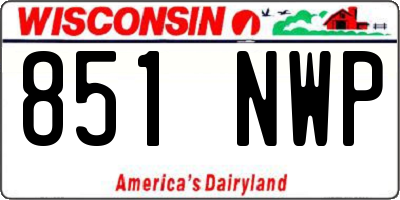 WI license plate 851NWP