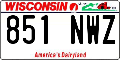 WI license plate 851NWZ