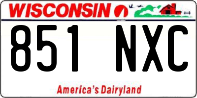 WI license plate 851NXC