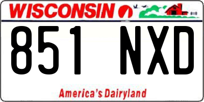 WI license plate 851NXD