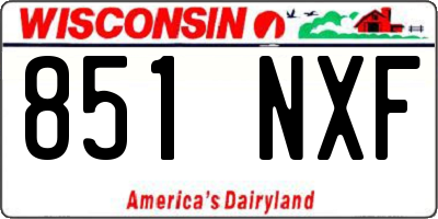 WI license plate 851NXF