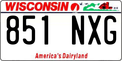 WI license plate 851NXG