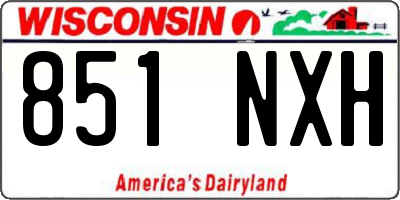 WI license plate 851NXH