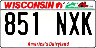 WI license plate 851NXK