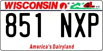 WI license plate 851NXP