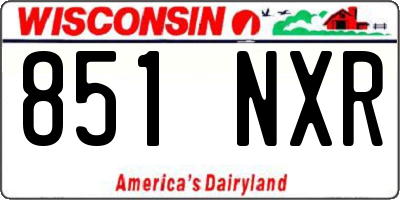 WI license plate 851NXR