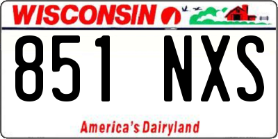 WI license plate 851NXS
