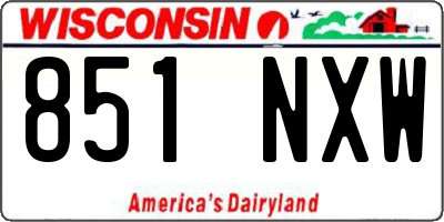 WI license plate 851NXW