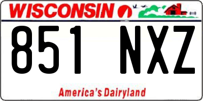 WI license plate 851NXZ