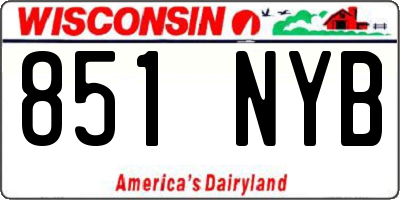 WI license plate 851NYB
