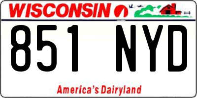 WI license plate 851NYD