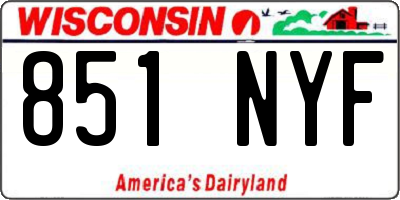 WI license plate 851NYF